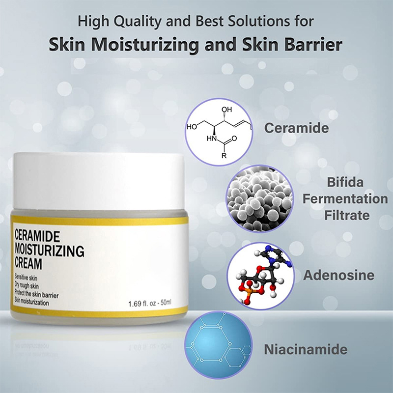 Crema cu ceramidă hidratează și hidratează îmbunătățește starea pielii și previne pielea uscată și crăpată 50g