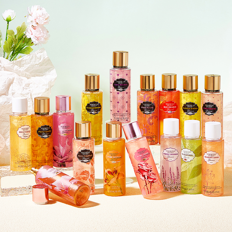 Spray pentru corp 250 ml Spray cu sclipici parfumat Miros floral Ceață fină Spray pentru corp pentru femei